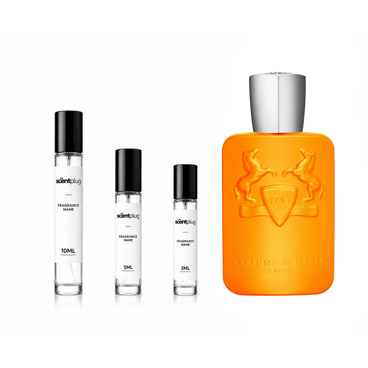 Perseus perfume sample from Parfums de Marly by The Scent Plug, featuring the fragrance bottle and packaging.