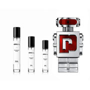 Sample of Phantom in Red by Rabanne perfume decant, showcasing the elegant red bottle and luxurious fragrance packaging.