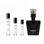 Decant of Pharaoh Ramesses II Bharara perfume by The Scent Plug, featuring a decorative bottle with intricate Egyptian-inspired design.