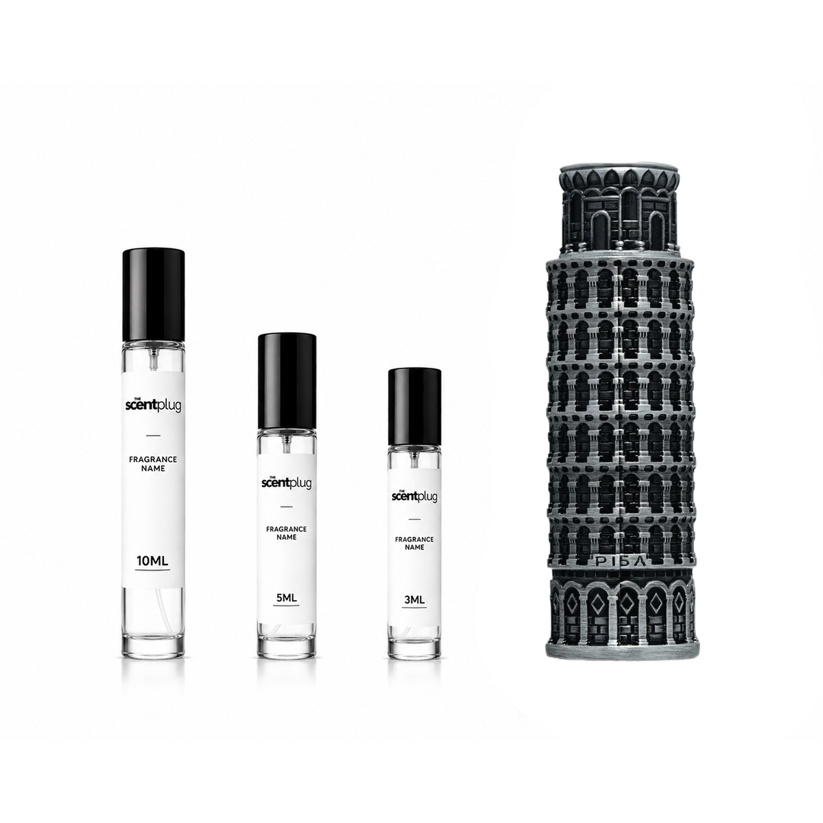 Sample of Pisa Lattafa Perfumes decant from The Scent Plug, showcasing the perfume bottle and label detail.
