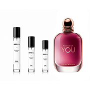Sample of Power Of You Giorgio Armani fragrance by The Scent Plug, showcasing the decant bottle with sleek design.