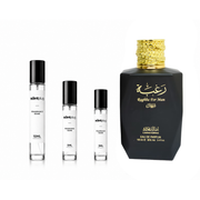 Sample of Raghba for Men Lattafa Perfumes decant by The Scent Plug, showing the perfume bottle with elegant design and branding.