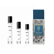 Sample of The Scent Plug Real Deal Bujairami decant bottle showcasing the fragrance label and packaging details.
