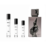 Revolt Uncaged Arabiyat Prestige decant sample bottle by The Scent Plug, showcasing elegant packaging and branding.