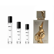 Revolt Uprising Arabiyat Prestige decant by The Scent Plug, showcasing a sleek bottle with elegant design.