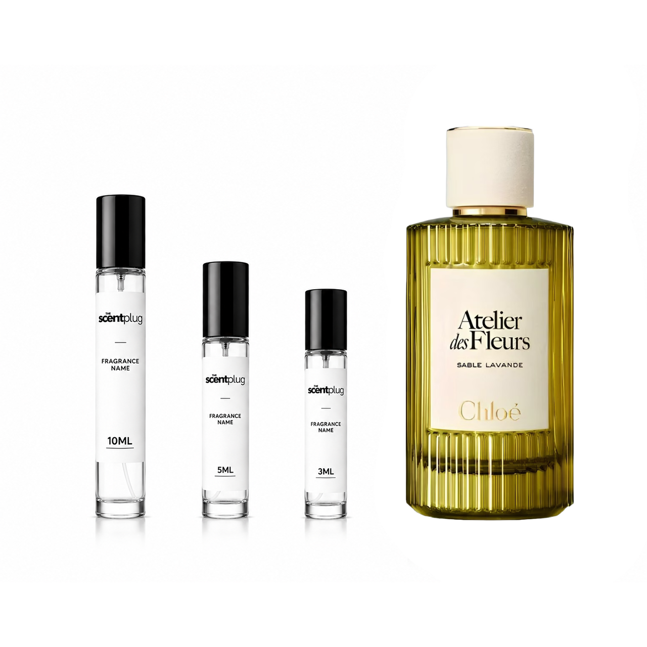 Sable Lavande Chloé Decant sample bottle by The Scent Plug, showcasing the elegant packaging and lavender scent label.