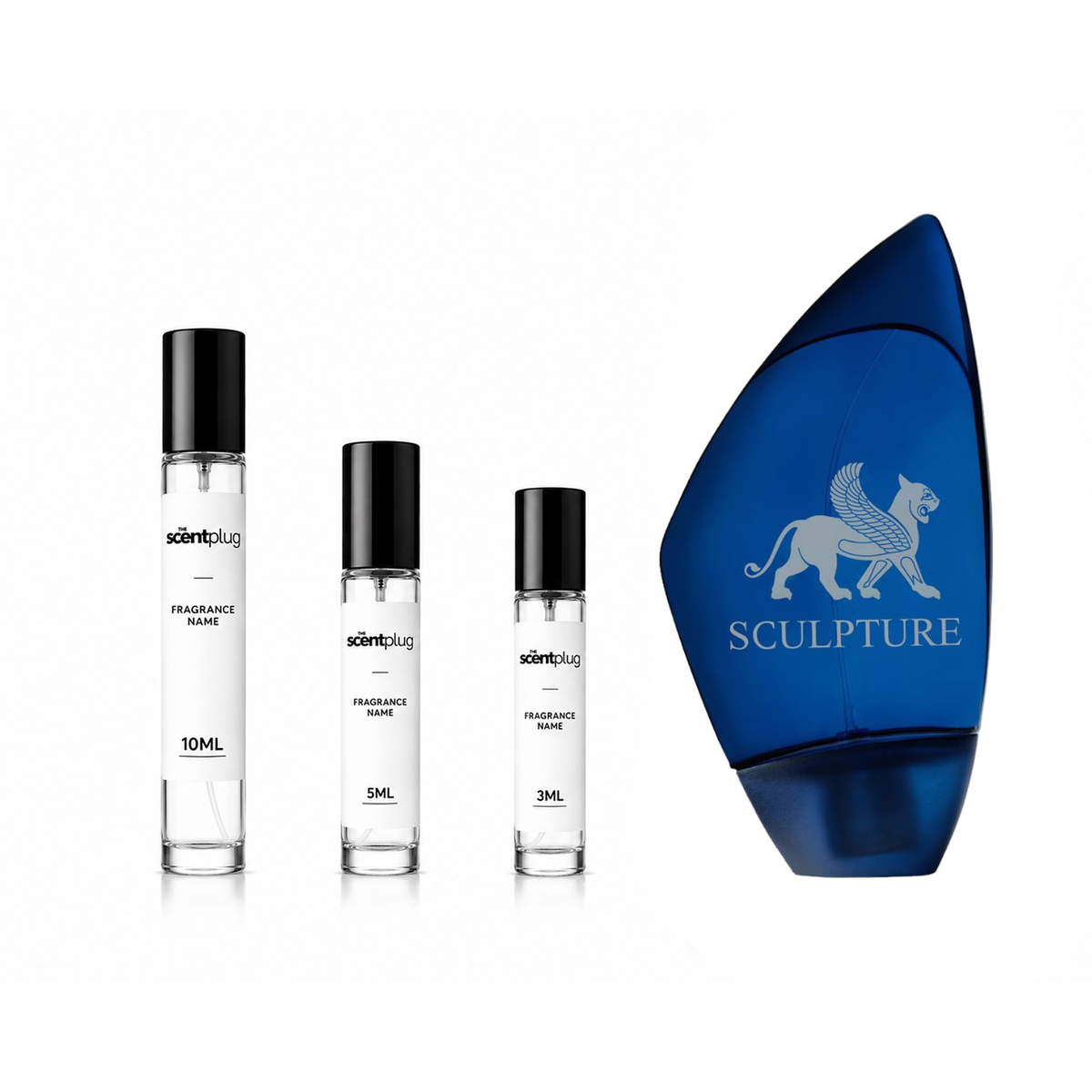 Sculpture Parfum Nikos decant sample by The Scent Plug, showcasing a decorative fragrance sculpture with intricate details and elegant design.