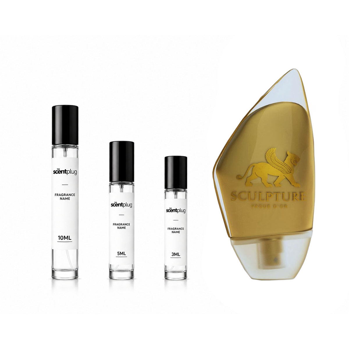 Abstract bronze sculpture named Vague d'Or Nikos Decant by The Scent Plug, featuring flowing, textured design resembling a modern art piece.