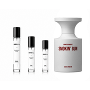 Decant bottle of Smokin' Gun BORNTOSTANDOUT fragrance by The Scent Plug, featuring a stylish label and sleek design.