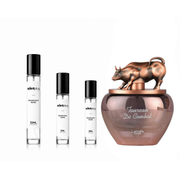 Decant sample of Taureau De Combat perfume by Lattafa Perfumes, shown in a small sample vial with branding details.