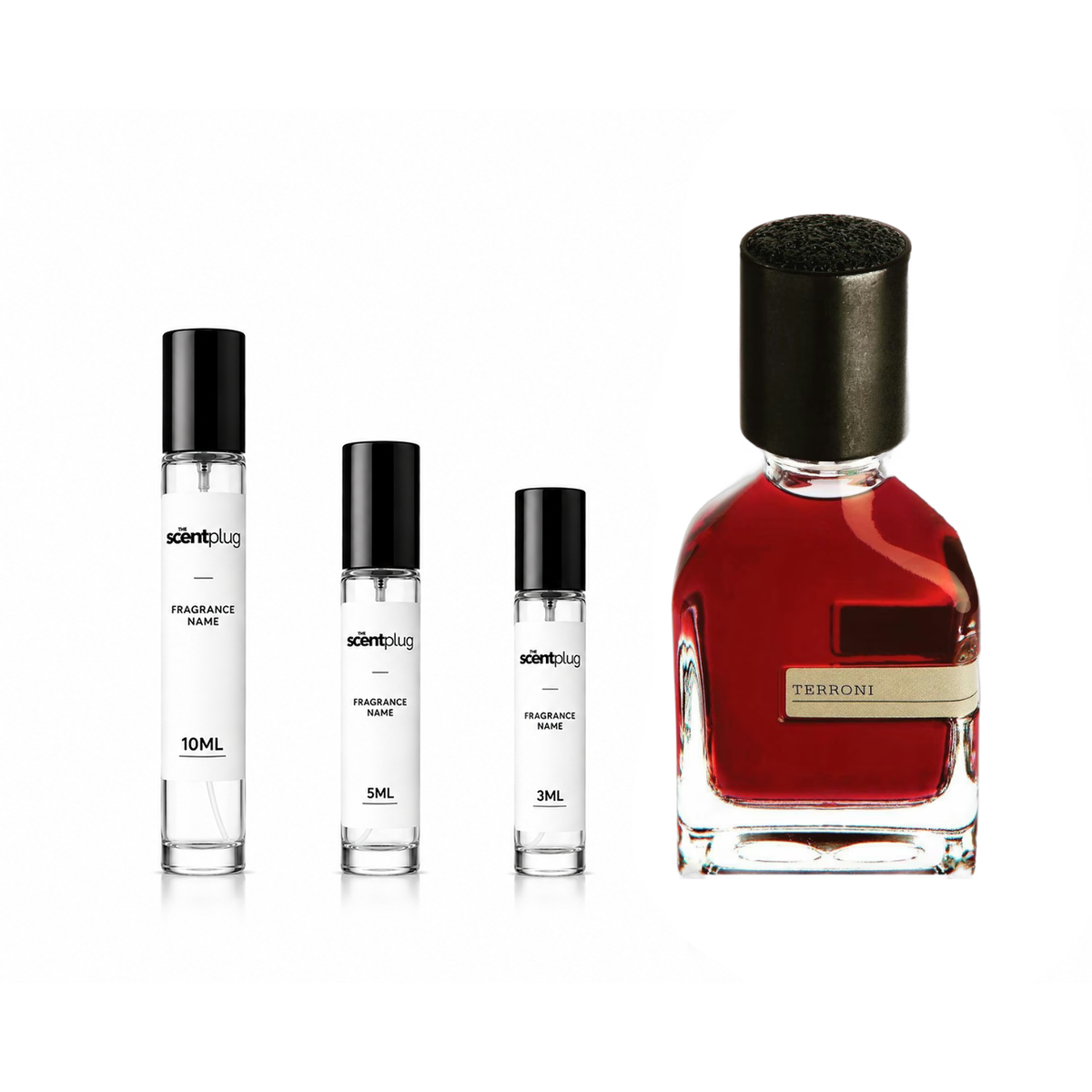 Terroni Orto Parisi Decant sample bottle from The Scent Plug, showcasing the elegant packaging and branding.