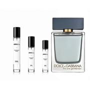 Sample of The One Gentleman by Dolce&Gabbana perfume, featuring the sleek fragrance bottle from The Scent Plug.