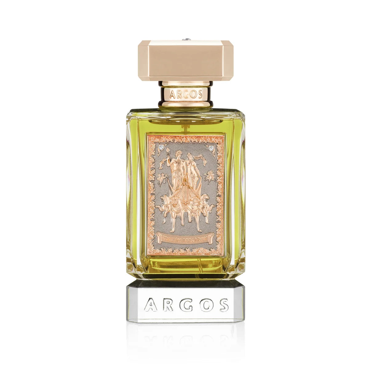 Front view of Triumph Of Bacchus EDP by The Scent Plug in a clear crystal-style bottle, showcasing its elegant design.