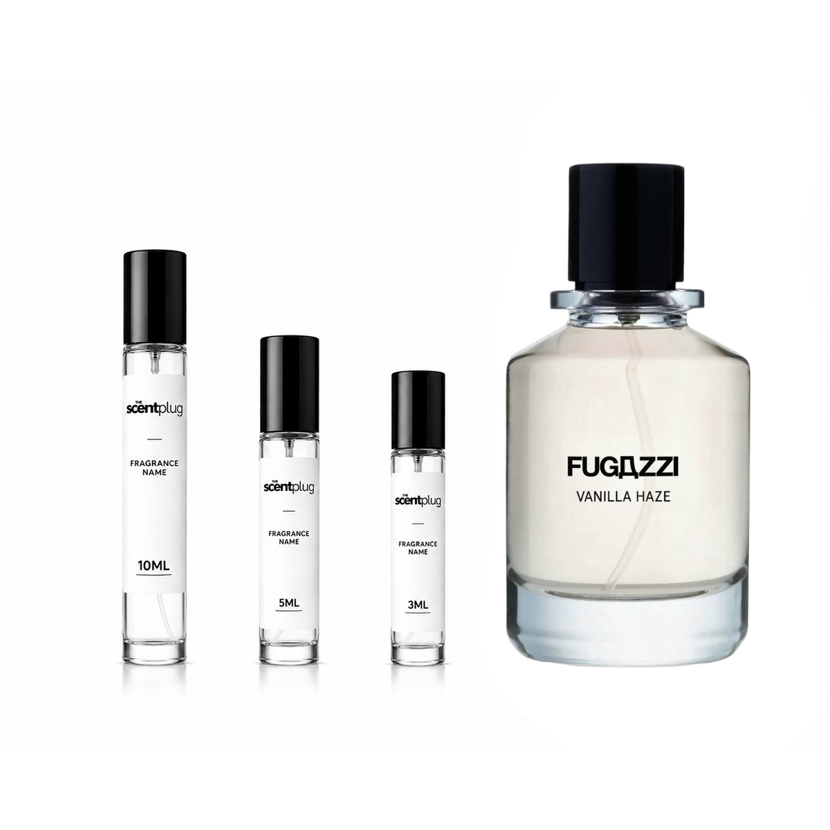 Vanilla Haze extrait de parfum sample by The Scent Plug, featuring a sleek bottle with warm vanilla notes and elegant packaging.