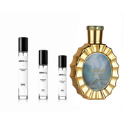 Victoria Lattafa Perfumes decant sample from The Scent Plug, showcasing a small glass bottle with a sleek design.