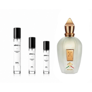 Xerjoff Naxos fragrance sample decant labeled XJ 1861 Naxos showing the product bottle and packaging.