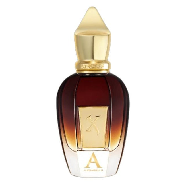 Xerjoff Alexandria II parfum bottle with elegant design, showcasing the luxury fragrance in a sophisticated glass container.