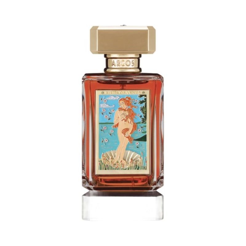 Argos Birth of Venus Eau de Parfum bottle with artistic floral design, representing elegance and femininity.