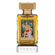 Argos Love Triumphs Over War Eau de Parfum spray bottle, 3.4 oz (100ml), featuring elegant packaging and branding.