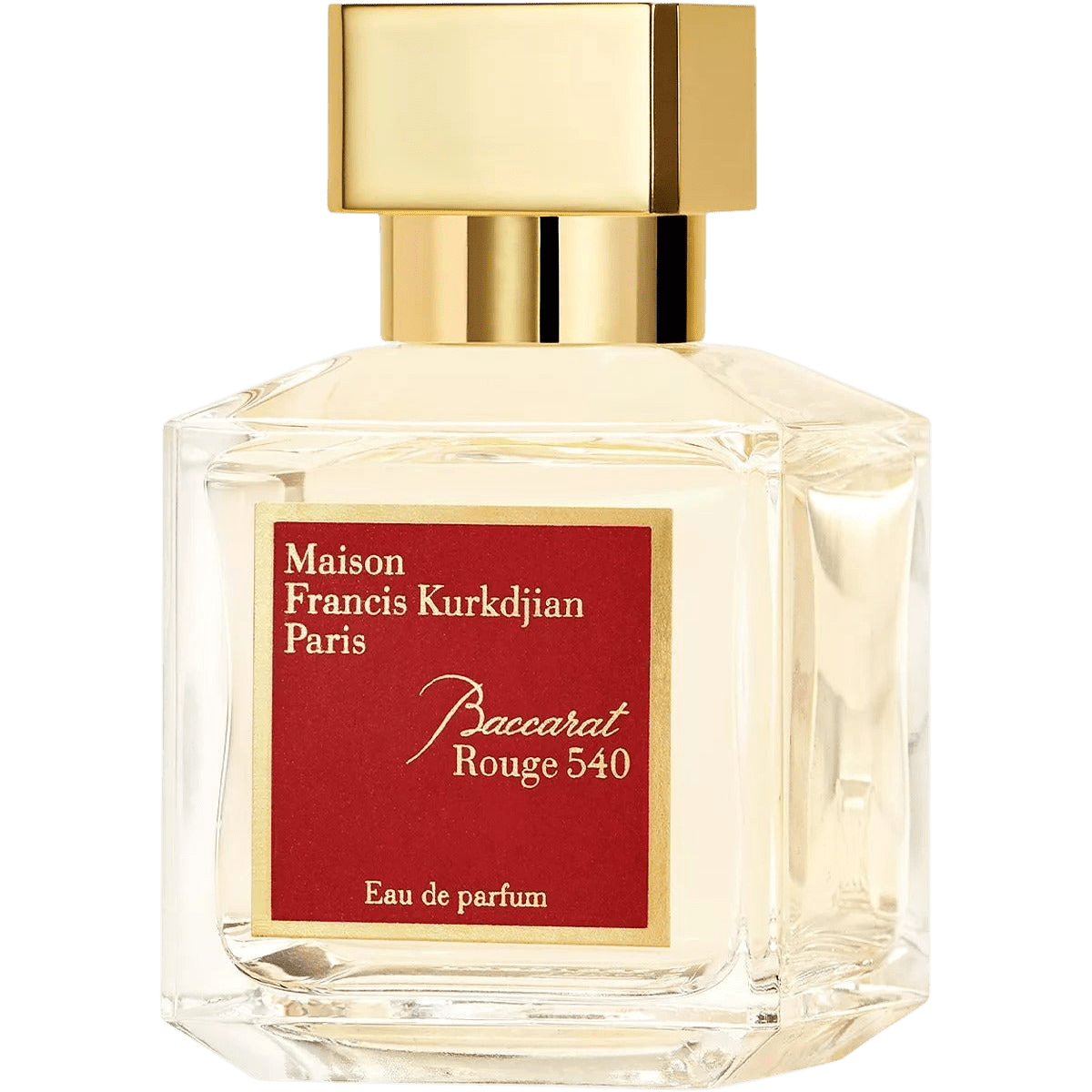 Maison Francis Kurkdjian Baccarat Rouge 540 EDP Tester bottle, a luxurious fragrance with elegant glass and red accents.