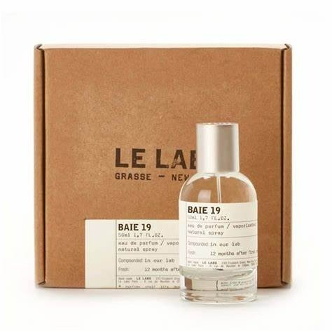 Le Labo Baie 19 Eau de Parfum bottle with minimalist design and elegant label, showcasing the fragrance's sophisticated look.