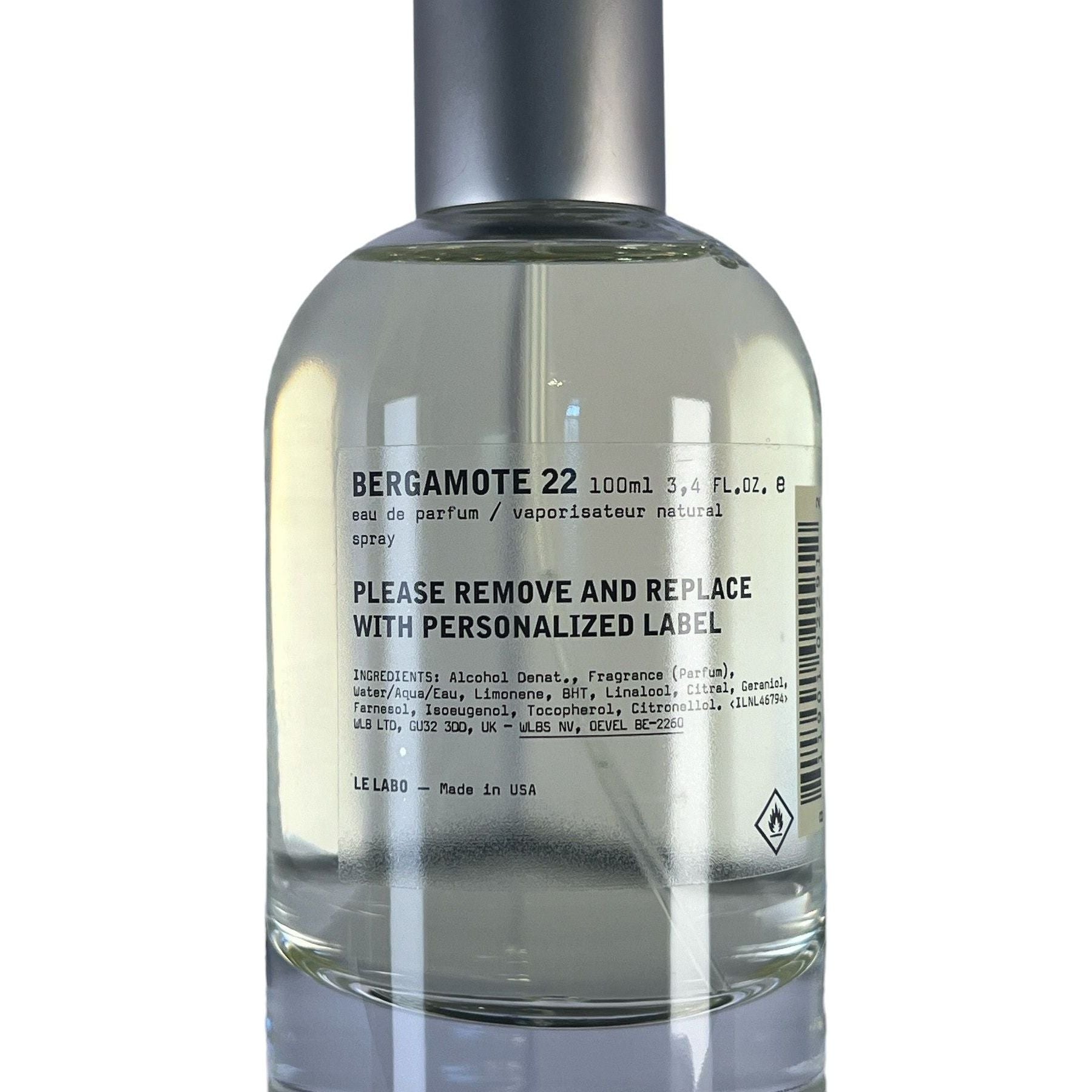 Le Labo Bergamote 22 Eau De Parfum tester bottle showcasing the citrusy fragrance and minimalist design.