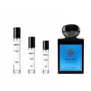 Lorenzo Pazzaglia Black Sea extrait de parfum sample featuring a dark, elegant bottle with minimalist design.