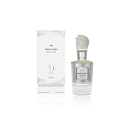 Mind Games Fragrance Blockade extrait de parfum bottle with sleek black design and minimalist label on a white background.