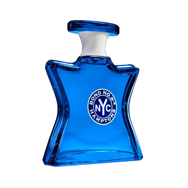 Bond No. 9 Hamptons Eau de Parfum spray bottle, 3.4 oz (100 ml), elegant glass bottle with a sleek design.