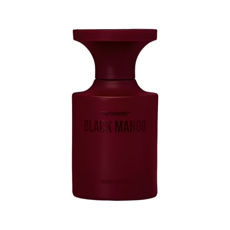 BORNTOSTANDOUT Black Mango extrait de parfum spray in 1.7 oz bottle, featuring sleek black packaging and elegant design.