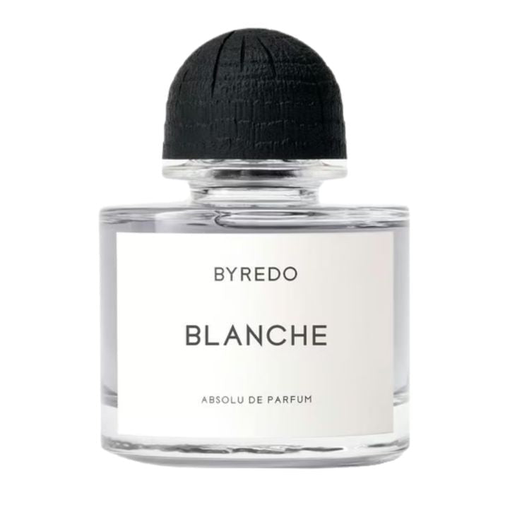 Byredo Blanche Absolu de Parfum spray bottle, 3.4 oz (100ml), elegant fragrance with a sleek design and minimalist packaging.