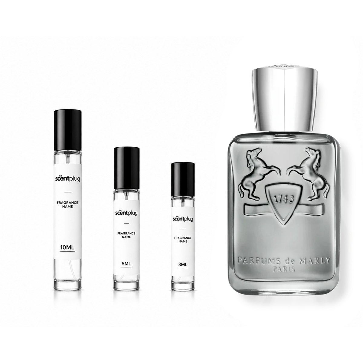 Sample image of Parfums de Marly Castley decant bottle by The Scent Plug, showing the elegant fragrance container.