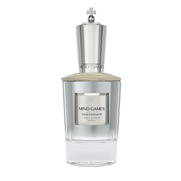 Mind Games Checkmate Tester Extrait de Parfum bottle with elegant design and branding, showcasing the perfume's sophisticated packaging.