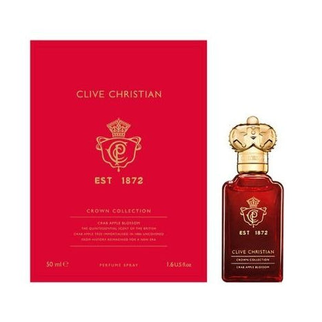 Clive Christian Crab Apple Blossom parfum spray in 1.7 oz bottle, elegant floral fragrance with fresh apple blossom notes.