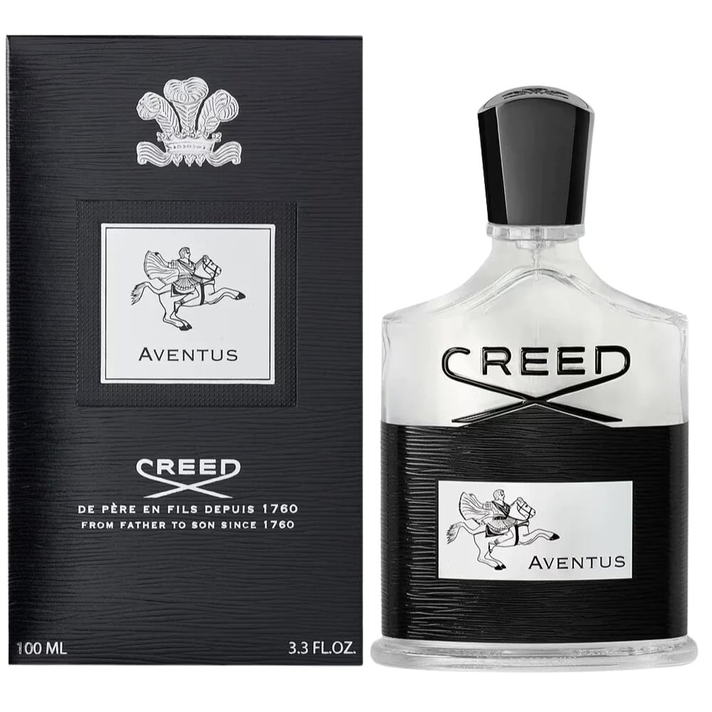 Creed Aventus Eau de Parfum spray bottle, 16.6 oz (490ml), with sleek packaging and elegant design.