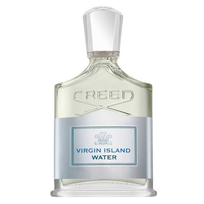Creed Virgin Island Water Eau de Parfum spray bottle, 16.6 oz (490 ml), elegant fragrance with tropical citrus notes.