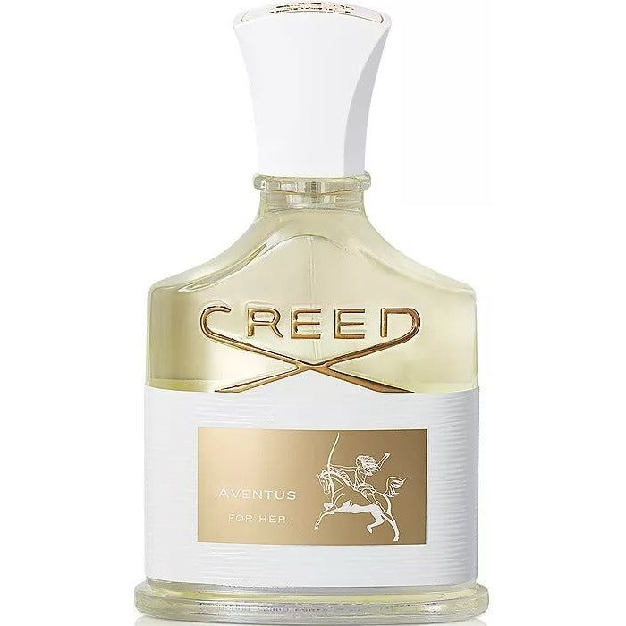 Creed Aventus for Her Eau de Parfum spray in 2.5 oz (75ml) bottle, showcasing elegant packaging and perfume bottle design.