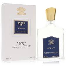 Creed Erolfa Eau de Parfum spray, 3.4 oz (100 ml), elegant fragrance bottle with a sleek design and gold accents.
