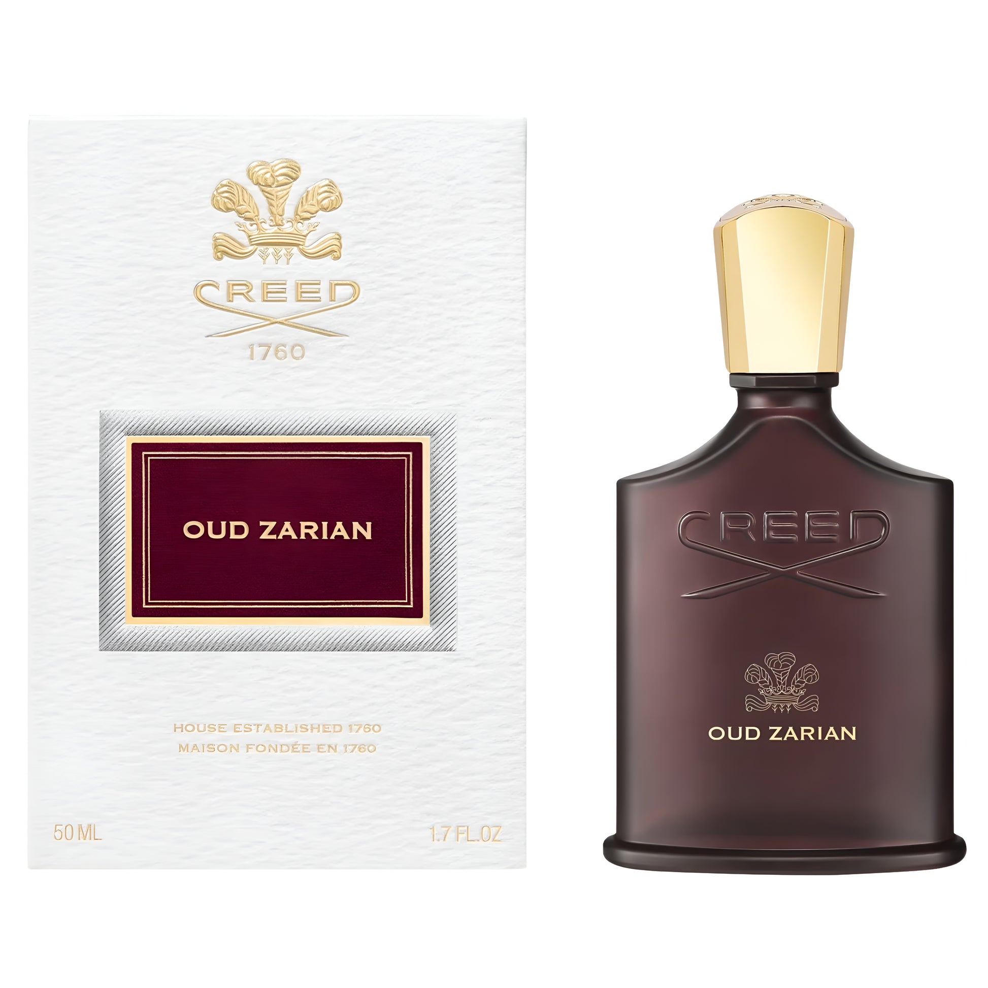 Creed Oud Zarian Eau De Parfum spray in 3.4 oz bottle, featuring a luxurious fragrance with rich oud notes.