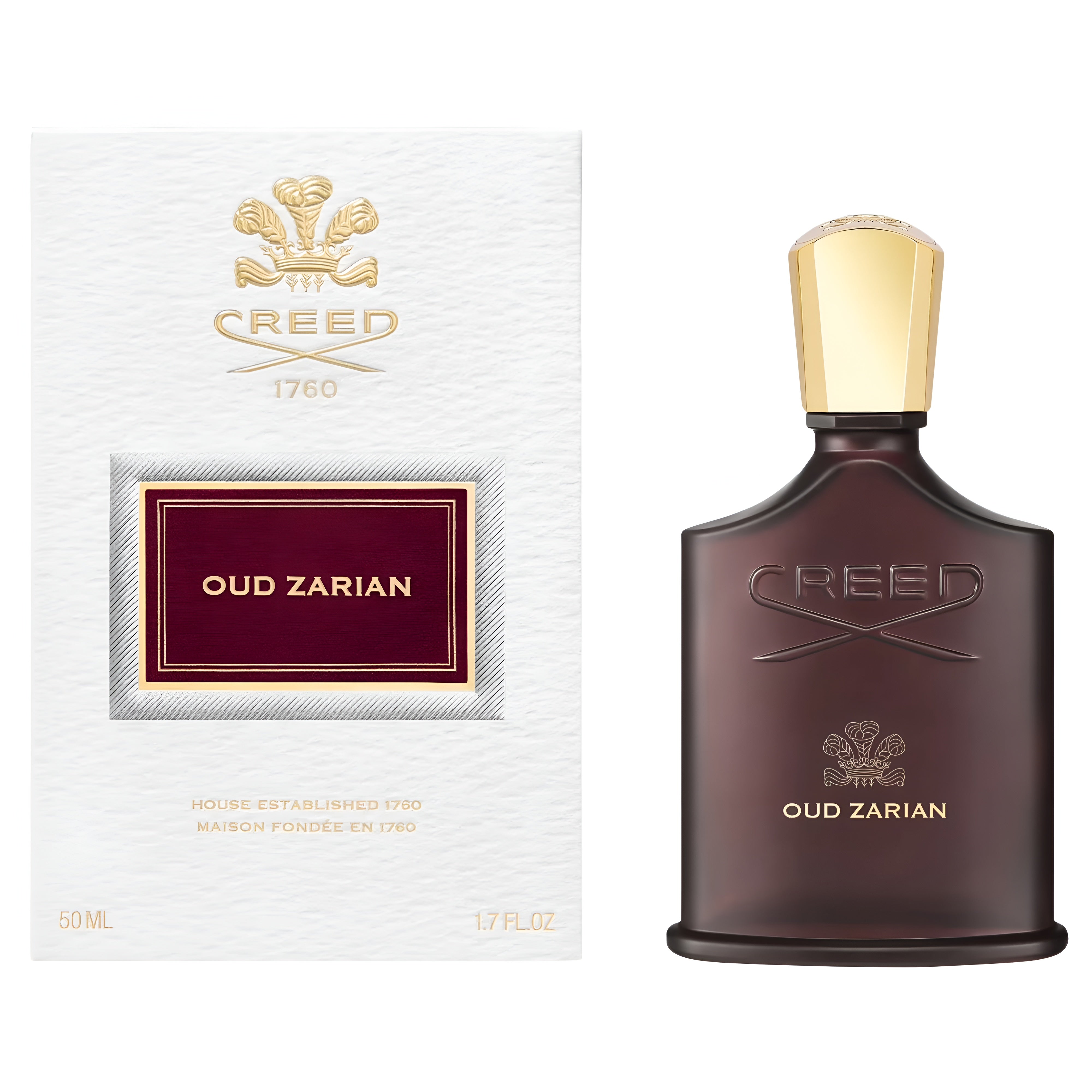 Creed Oud Zarian Eau De Parfum spray in 3.4 oz bottle, featuring a luxurious fragrance with rich oud notes.