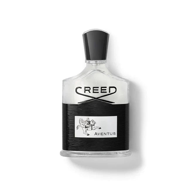 Creed Aventus Eau De Parfum spray bottle with cap, 3.4 oz (100 ml), fragrance tester, sleek design, luxurious scent.