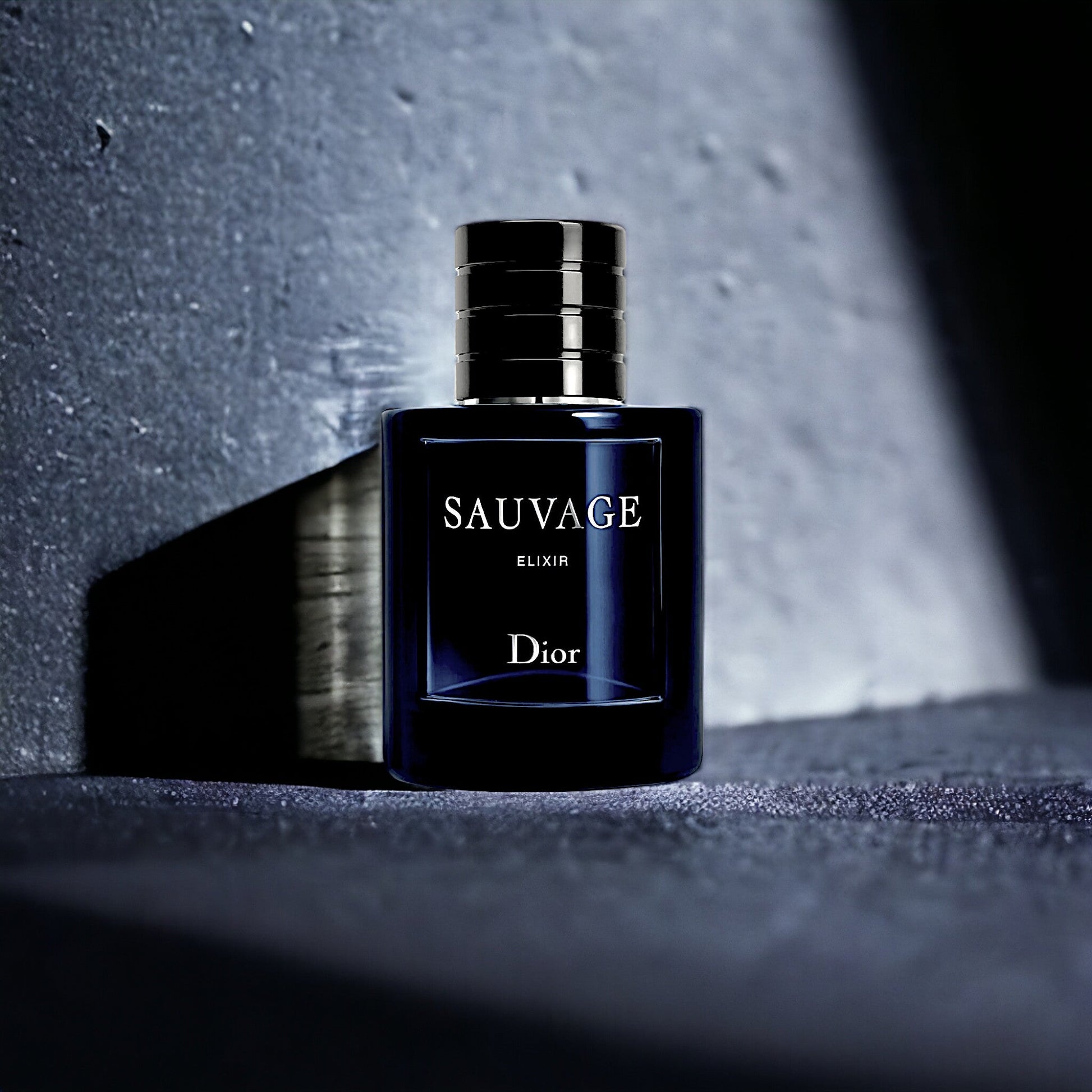Dior Sauvage Elixir spray bottle, 3.4 oz (100ml), elegant fragrance elixir with sleek design and modern packaging.