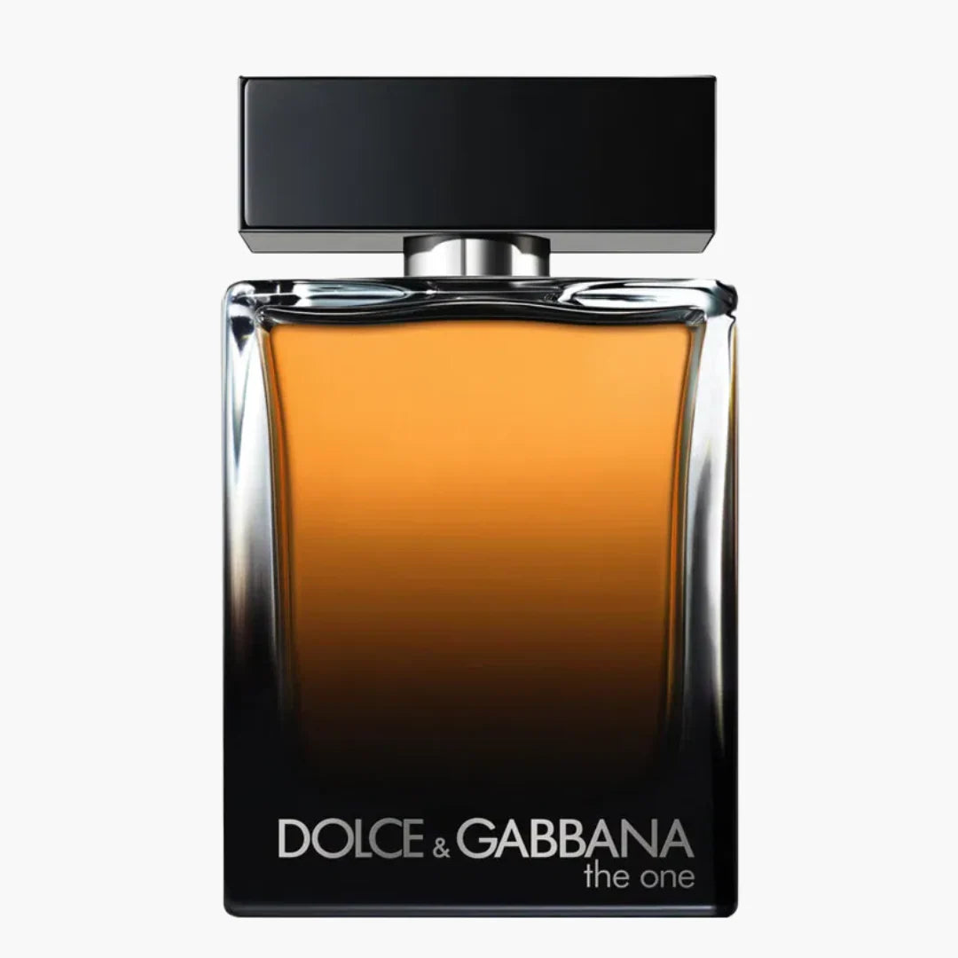 Dolce & Gabbana The One Pour Homme Eau de Parfum spray bottle, 3.4 oz (100ml), with sleek glass design and elegant branding.