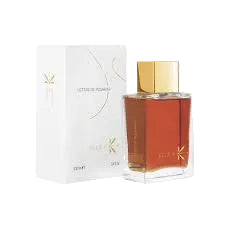Ella K Lettre de Pushkar Eau De Parfum spray in 3.4 oz bottle, elegant glass packaging with a sophisticated design.
