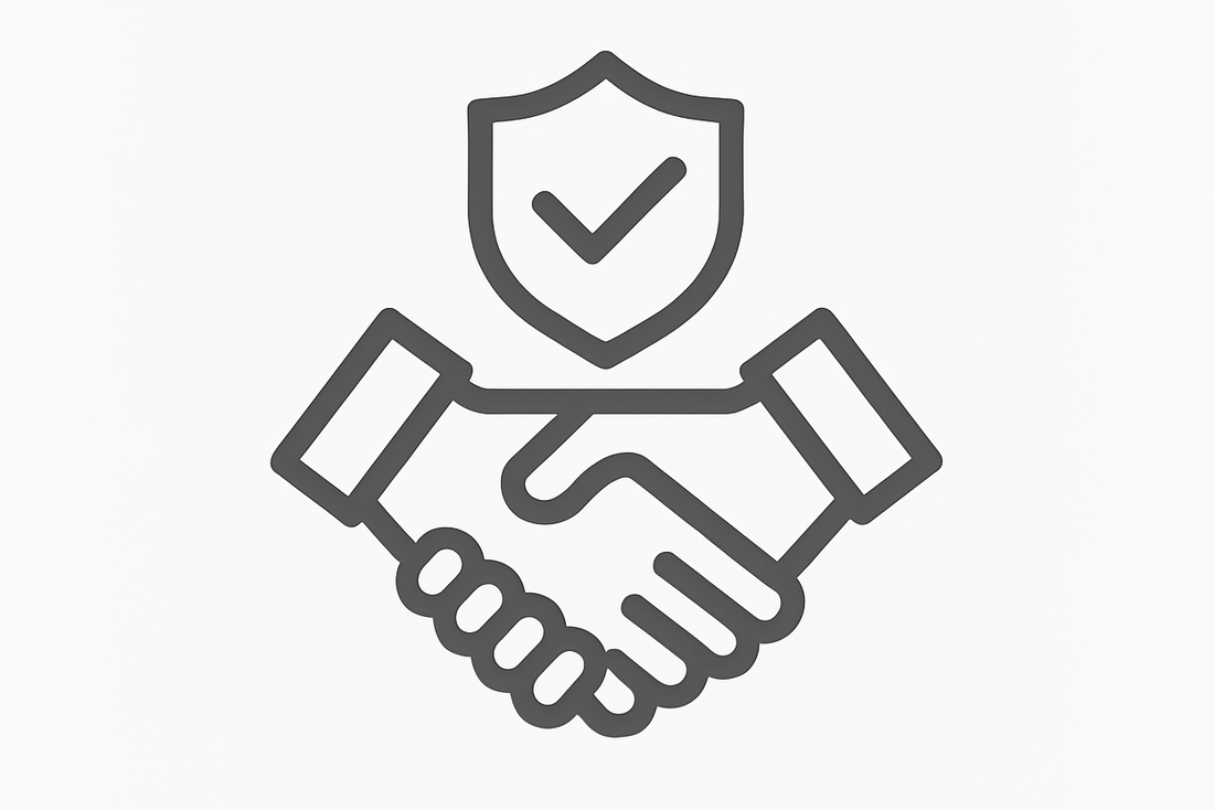 generate an icon (grey) with white back background that depicts "trusted suppliers", this is an icon for my website. 
size must be 100 x 100 
I want something simple but professional 
No text only icon 
