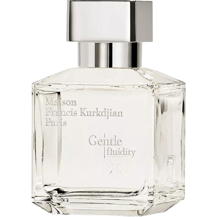 Maison Francis Kurkdjian Gentle Fluidity Silver Eau De Parfum tester bottle with minimalist silver packaging.