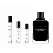 Givenchy Gentleman Eau de Parfum decant sample bottle, showcasing the elegant packaging and design of the fragrance.
