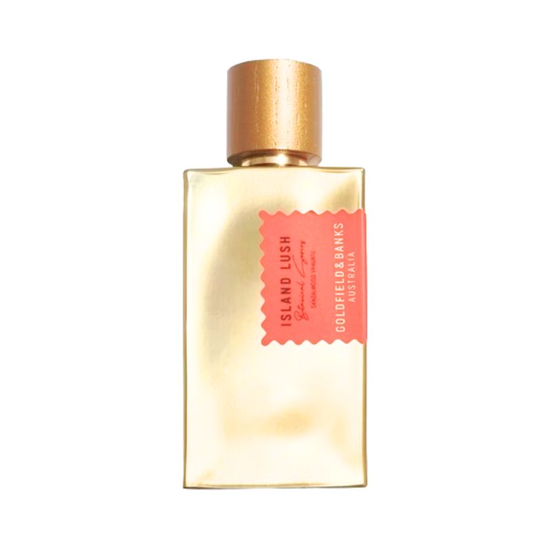 Goldfield & Banks Island Lush Eau De Parfum spray bottle, 3.4 oz (100ml), with luxurious packaging and vibrant design.