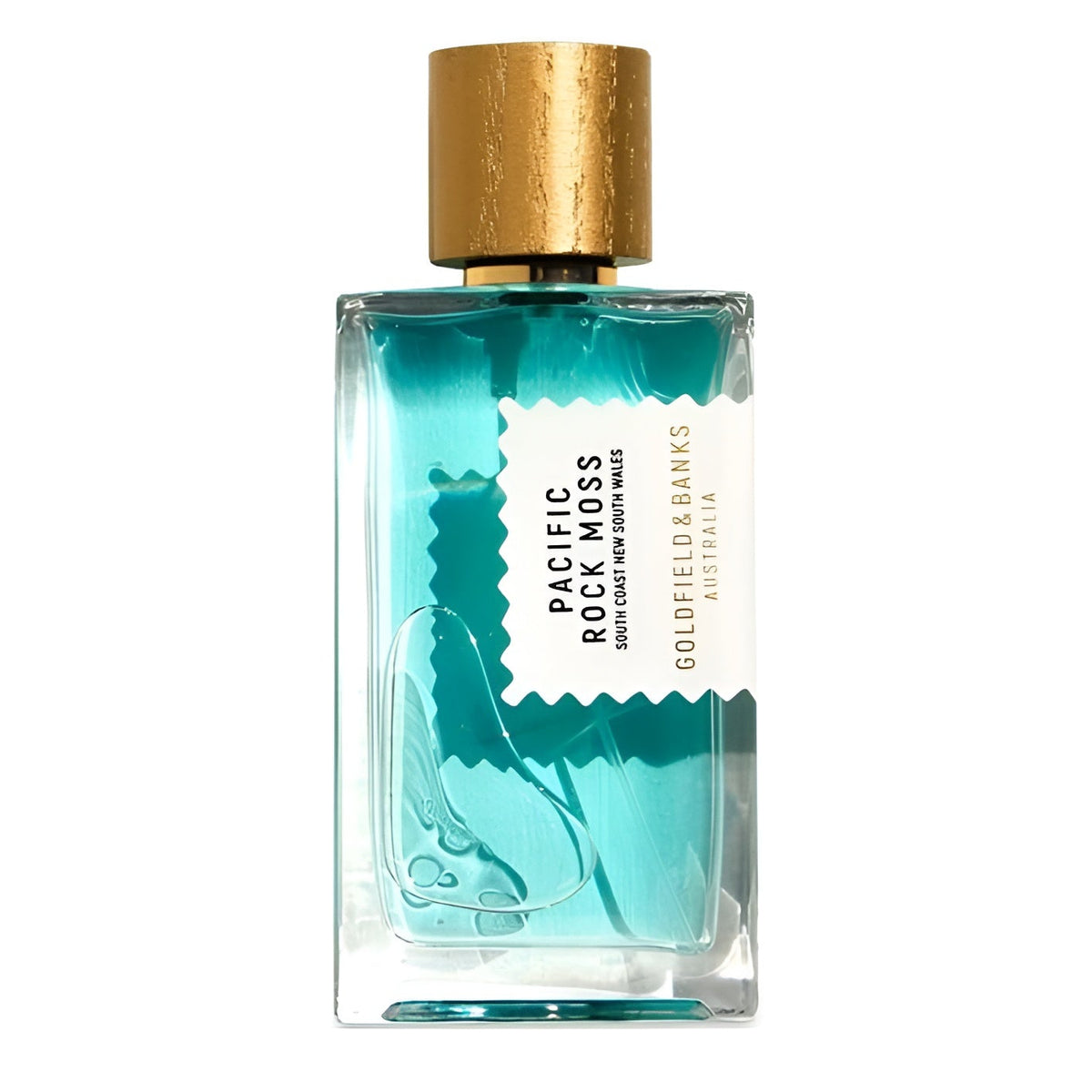Goldfield & Banks Pacific Rock Moss Eau De Parfum spray in 3.4 oz / 100ml bottle, featuring a sleek design and fragrance details.