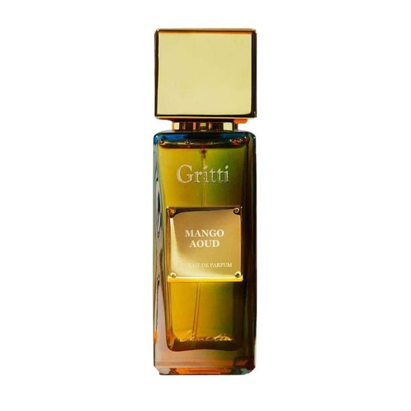 Gritti Mango Aoud Extrait de Parfum spray bottle, 3.4 oz, featuring a luxurious blend of mango and oud notes.